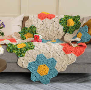 CROCHET FLOWER PATCH THROW