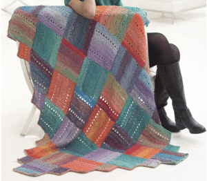 Diagonal Squares Afghan crochet